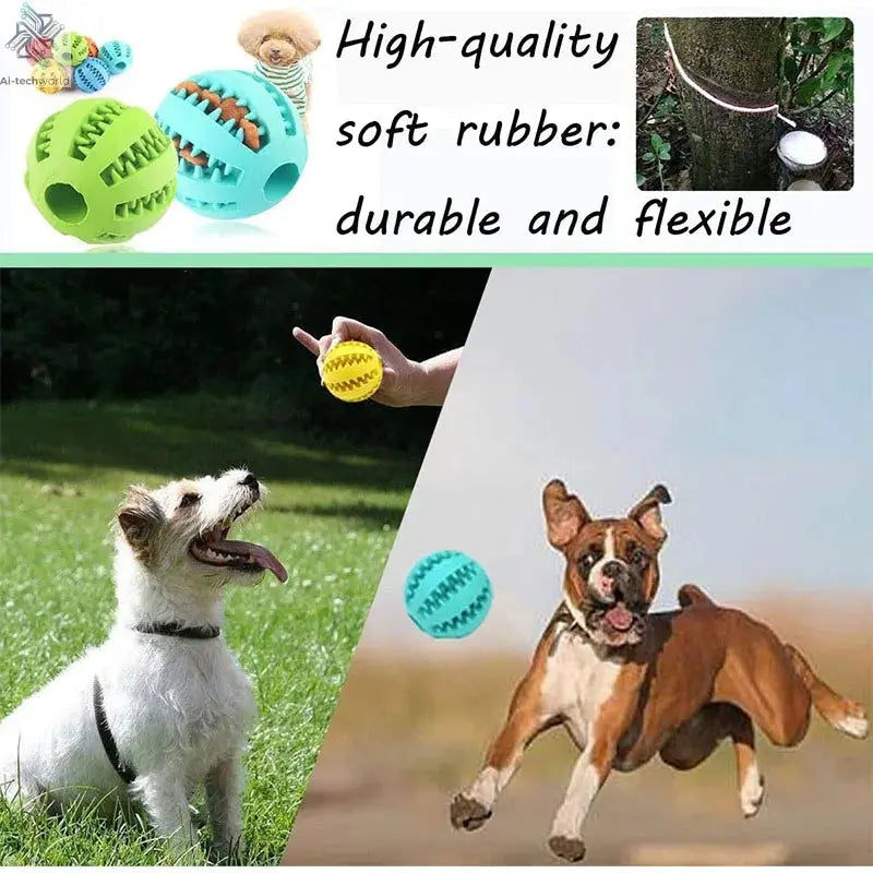 Dog Toy Ball Interactive Rubber Balls Puppy Chewing Toys Pet Tooth Cleaning Ball Cats Pets Food Treat Feeder Silicone Balls Toy Ai-TechWorld 