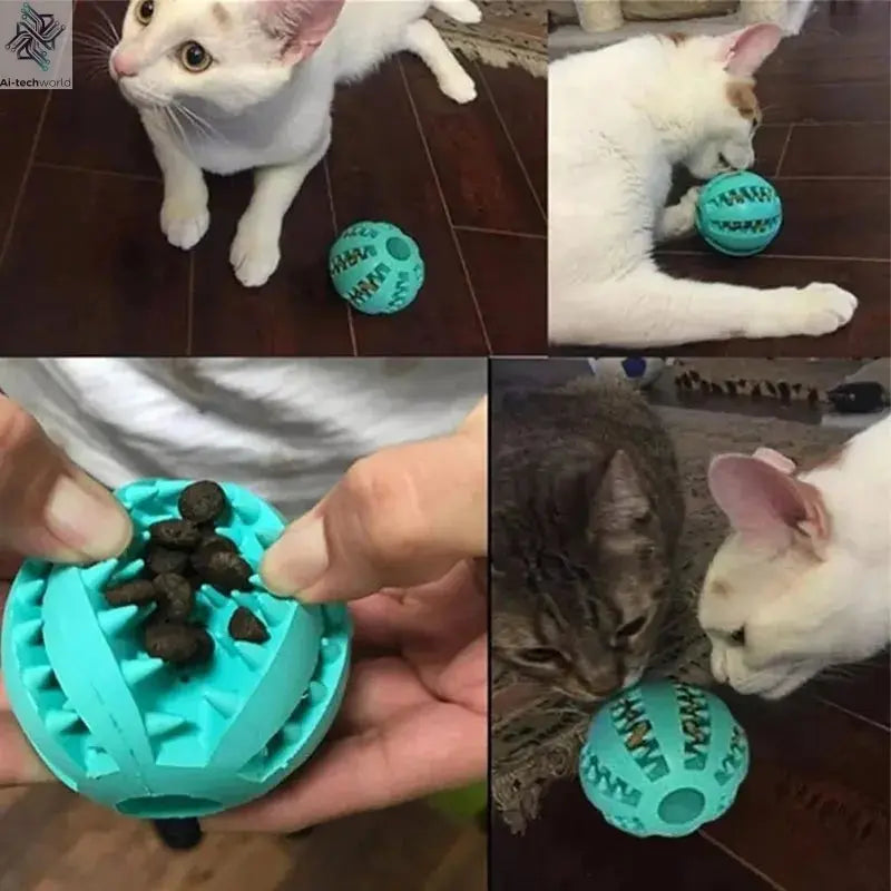 Dog Toy Ball Interactive Rubber Balls Puppy Chewing Toys Pet Tooth Cleaning Ball Cats Pets Food Treat Feeder Silicone Balls Toy Ai-TechWorld 