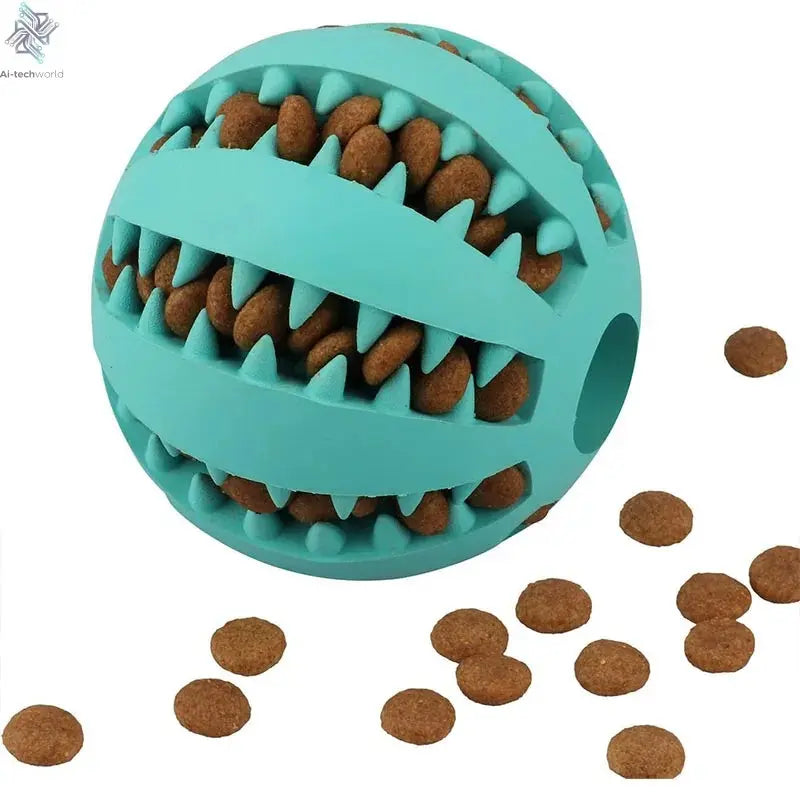 Dog Toy Ball Interactive Rubber Balls Puppy Chewing Toys Pet Tooth Cleaning Ball Cats Pets Food Treat Feeder Silicone Balls Toy Ai-TechWorld 