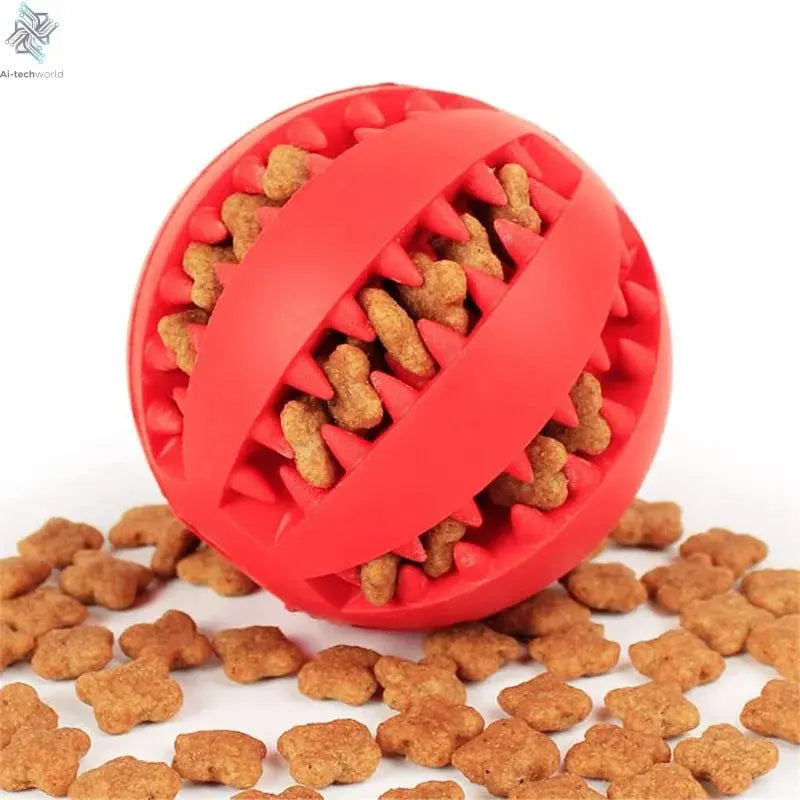 Dog Toy Ball Interactive Rubber Balls Puppy Chewing Toys Pet Tooth Cleaning Ball Cats Pets Food Treat Feeder Silicone Balls Toy Ai-TechWorld 