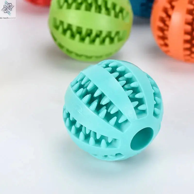 Dog Toy Ball Interactive Rubber Balls Puppy Chewing Toys Pet Tooth Cleaning Ball Cats Pets Food Treat Feeder Silicone Balls Toy Ai-TechWorld 