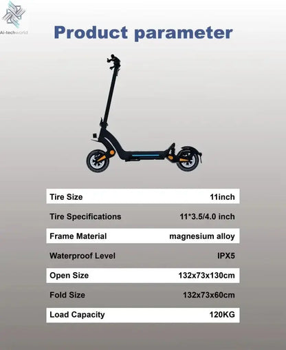 Drive Tron DT06 Adult Electric Scooter, 1200W*2 Motor,60v 23.4Ah Battery ,Folding E-Scooter, E-Mountain Scooter Ai-TechWorld 
