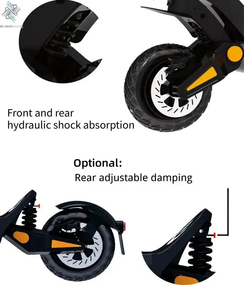 Drive Tron DT06 Adult Electric Scooter, 1200W*2 Motor,60v 23.4Ah Battery ,Folding E-Scooter, E-Mountain Scooter Ai-TechWorld 