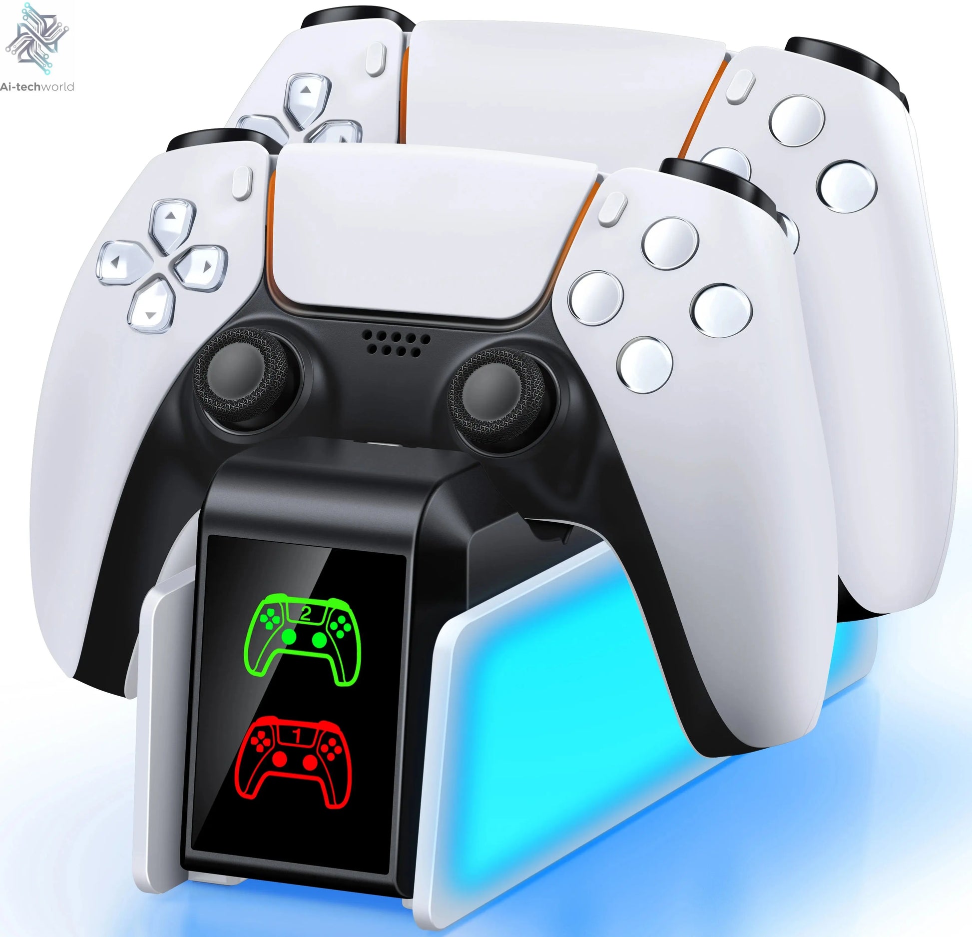 Dual Fast Charger for PS5 Wireless Controller Stand for Sony PlayStation 5 Gamepad DualSense controller Charging Base Ai-TechWorld 