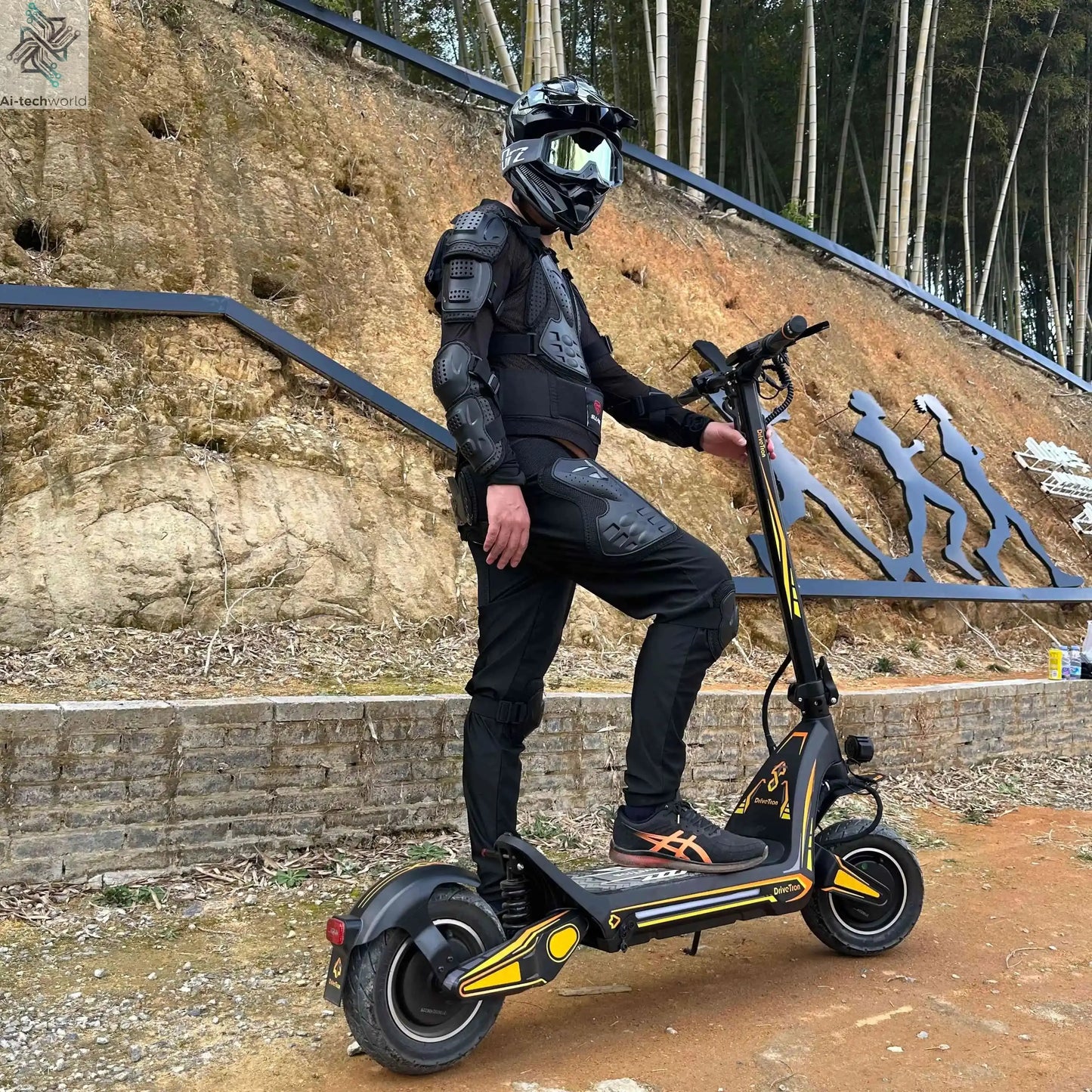 Dual Motor 46mph 80kmh Hydraulic Absorber Brake Powerful Off-road Adult Double Motor Big 60V 11inch Tires Electric Scooter Ai-TechWorld 