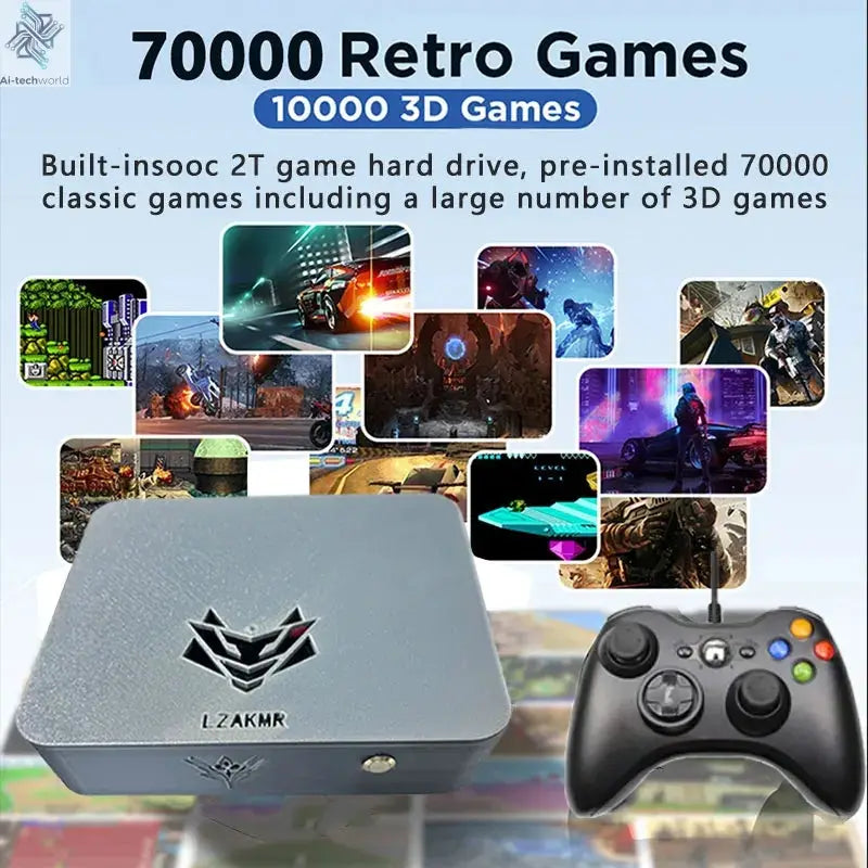 Dual System AK1 Pro Retro Game Console 70000+ Games 500GB 8GB RAM Intel i5-6600 for PS2 PS3 Wii NGC Sega Saturn Home game box Ai-TechWorld 