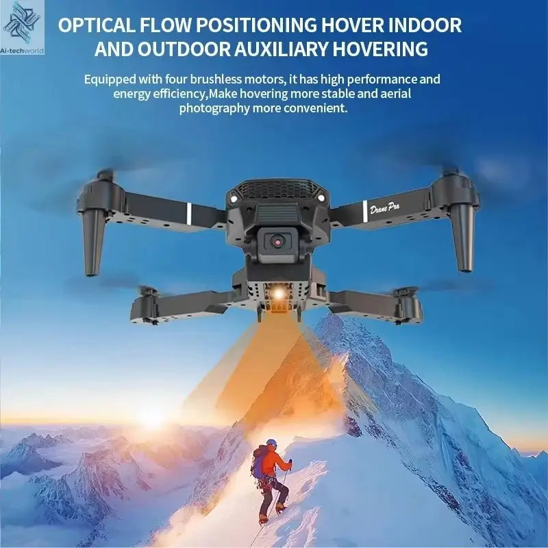 E88PRO Drone 8K 5G HD Dual Camera Aerial Photography Remote control screen display Control Aircraft Quadcopter Ai-TechWorld 