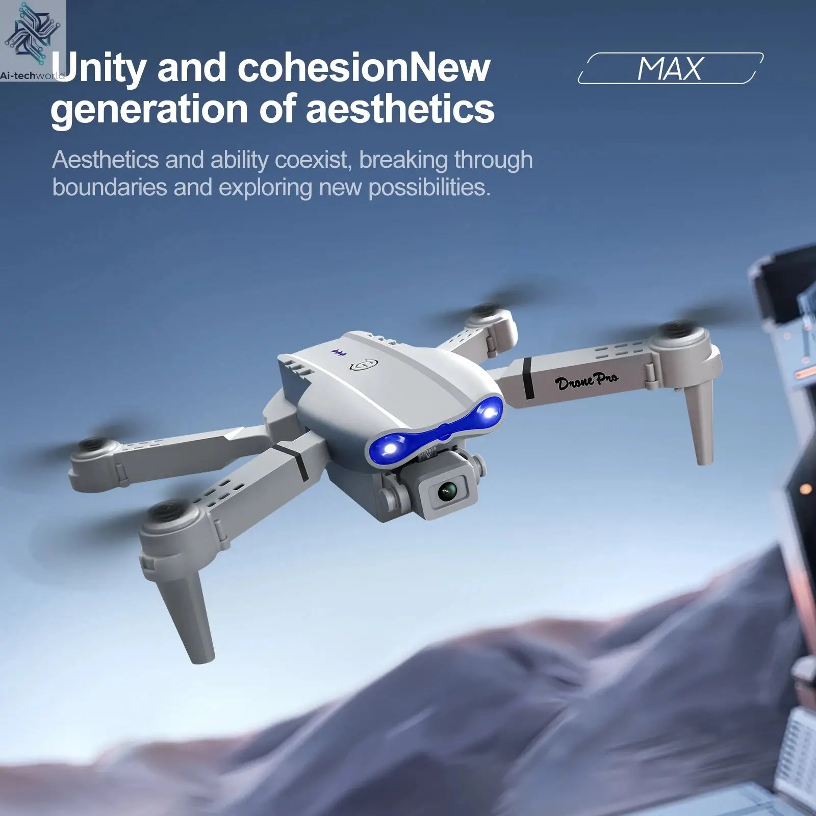 E88PRO Drone 8K 5G HD Dual Camera Aerial Photography Remote control screen display Control Aircraft Quadcopter Ai-TechWorld 