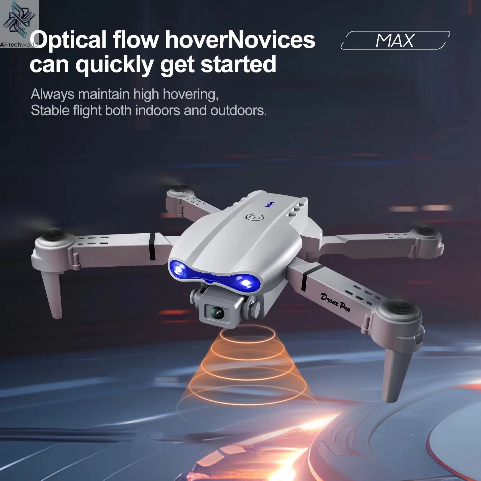 E88PRO Drone 8K 5G HD Dual Camera Aerial Photography Remote control screen display Control Aircraft Quadcopter Ai-TechWorld 