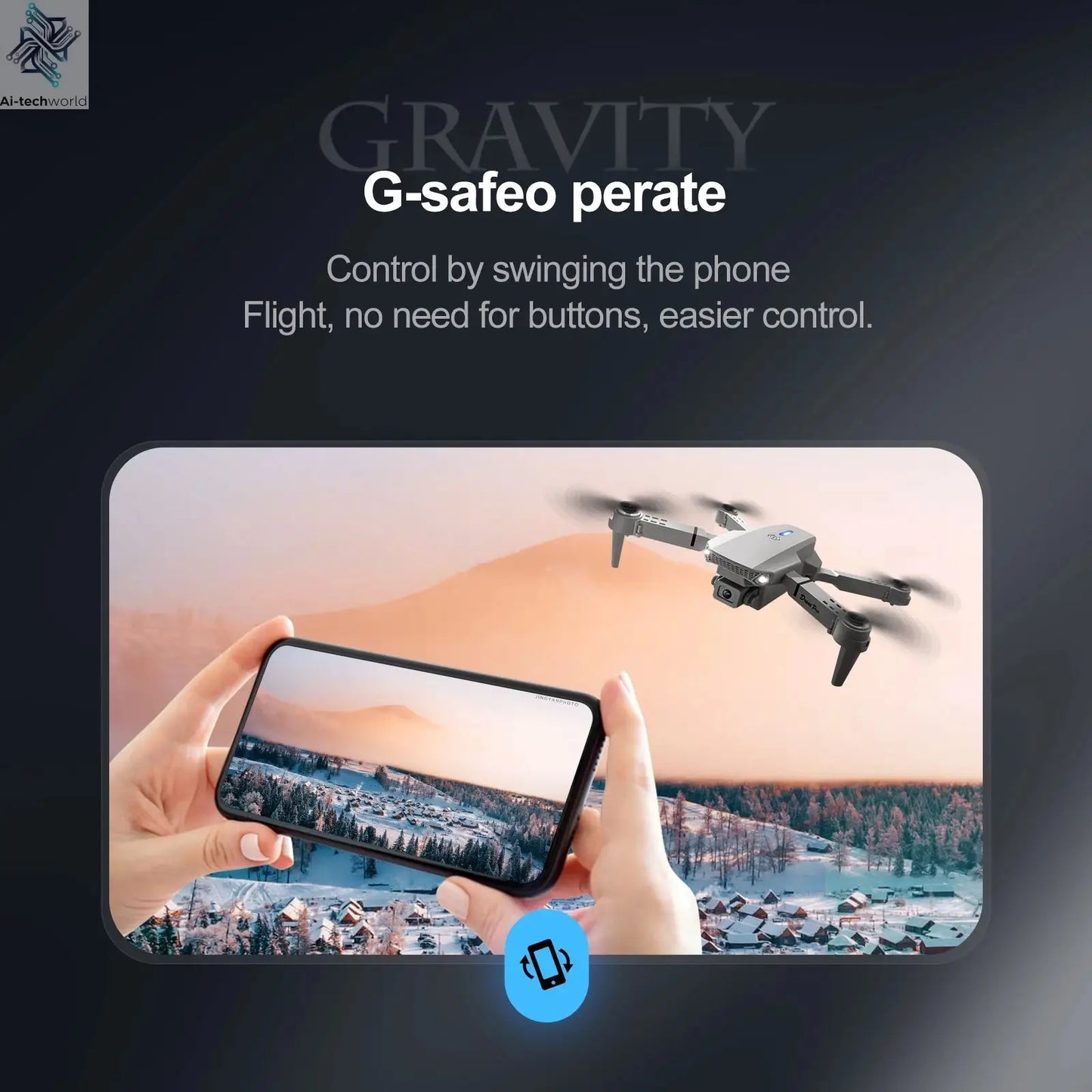 E88PRO Drone 8K 5G HD Dual Camera Aerial Photography Remote control screen display Control Aircraft Quadcopter Ai-TechWorld 