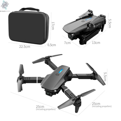 E88PRO Drone 8K 5G HD Dual Camera Aerial Photography Remote control screen display Control Aircraft Quadcopter Ai-TechWorld 