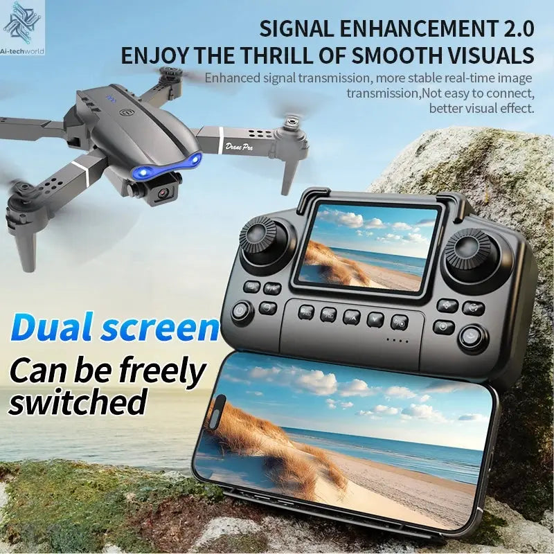 E99 Pro Drone Screen remote control Quadcopter Remote Four Axis Aircraft 8K HD Photography UAV Altitude Fixation Helicopter Toy Ai-TechWorld 