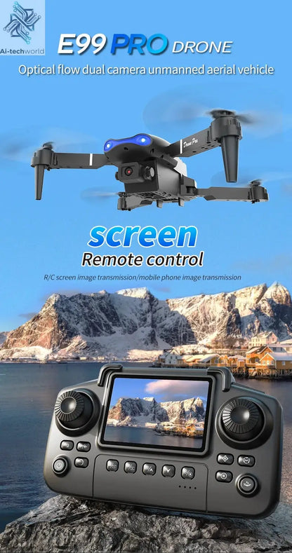 E99 Pro Drone Screen remote control Quadcopter Remote Four Axis Aircraft 8K HD Photography UAV Altitude Fixation Helicopter Toy Ai-TechWorld 