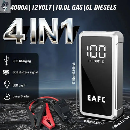 EAFC 4000/2000/1000A Car Jump Starter Power Bank 12V Portable Emergency Start-up Charger forCars Booster Battery Starting Device Ai-TechWorld 
