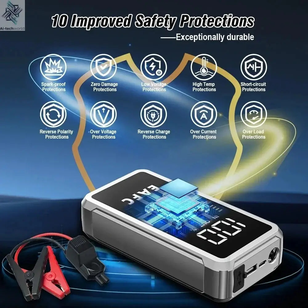 EAFC 4000/2000/1000A Car Jump Starter Power Bank 12V Portable Emergency Start-up Charger forCars Booster Battery Starting Device Ai-TechWorld 