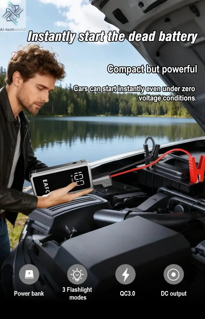 EAFC 4000/2000/1000A Car Jump Starter Power Bank 12V Portable Emergency Start-up Charger forCars Booster Battery Starting Device Ai-TechWorld 