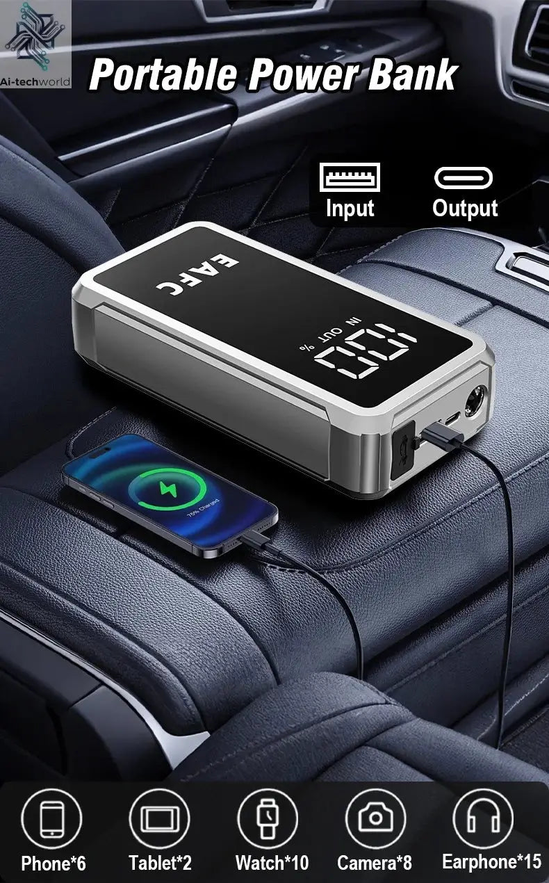 EAFC 4000/2000/1000A Car Jump Starter Power Bank 12V Portable Emergency Start-up Charger forCars Booster Battery Starting Device Ai-TechWorld 