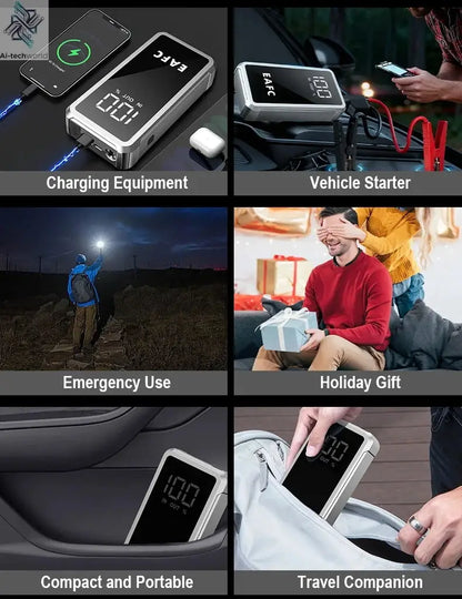 EAFC 4000/2000/1000A Car Jump Starter Power Bank 12V Portable Emergency Start-up Charger forCars Booster Battery Starting Device Ai-TechWorld 