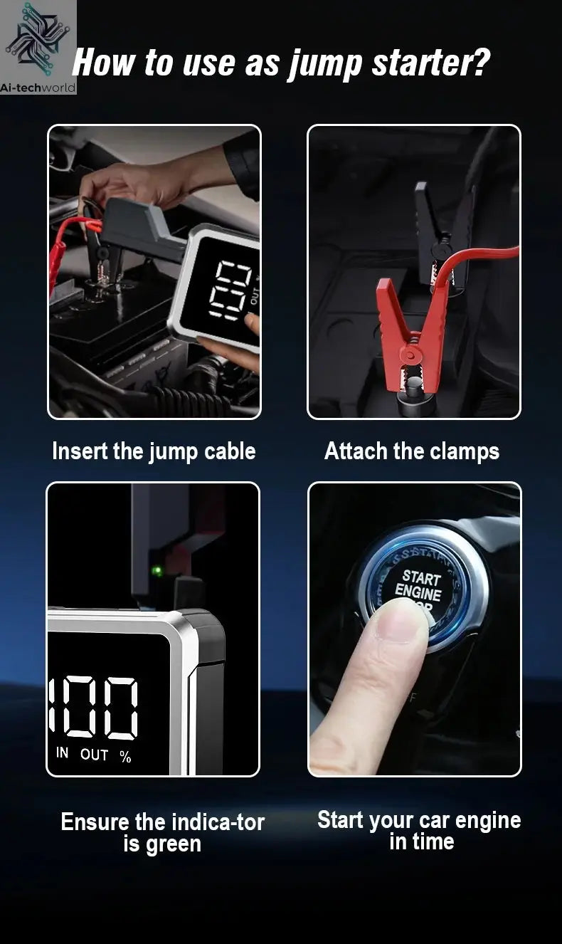 EAFC 4000/2000/1000A Car Jump Starter Power Bank 12V Portable Emergency Start-up Charger forCars Booster Battery Starting Device Ai-TechWorld 