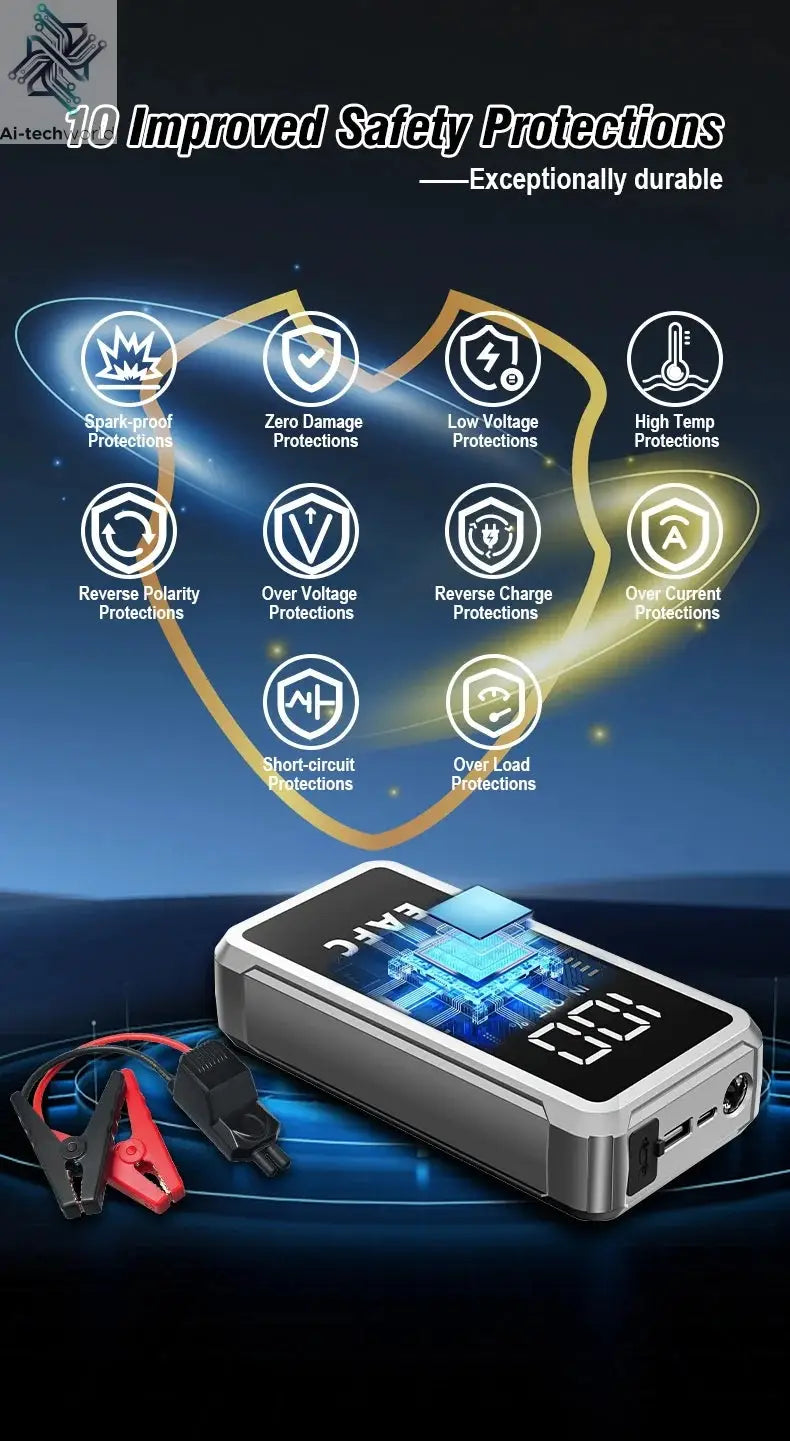 EAFC 4000/2000/1000A Car Jump Starter Power Bank 12V Portable Emergency Start-up Charger forCars Booster Battery Starting Device Ai-TechWorld 