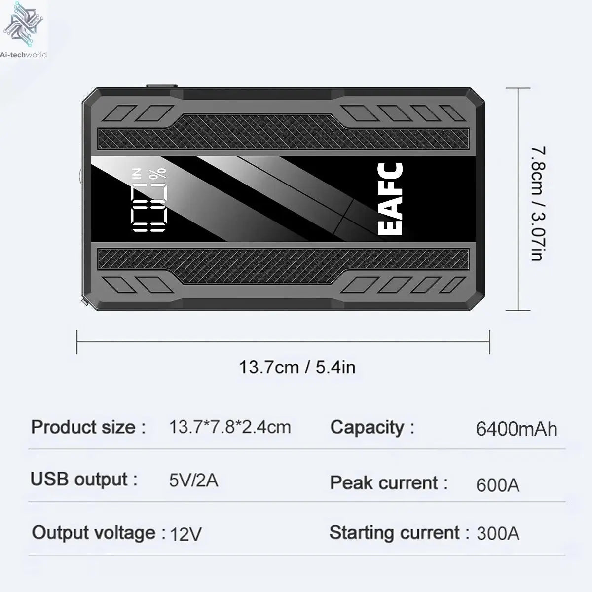 EAFC 4000/2000/1000A Car Jump Starter Power Bank 12V Portable Emergency Start-up Charger forCars Booster Battery Starting Device Ai-TechWorld 