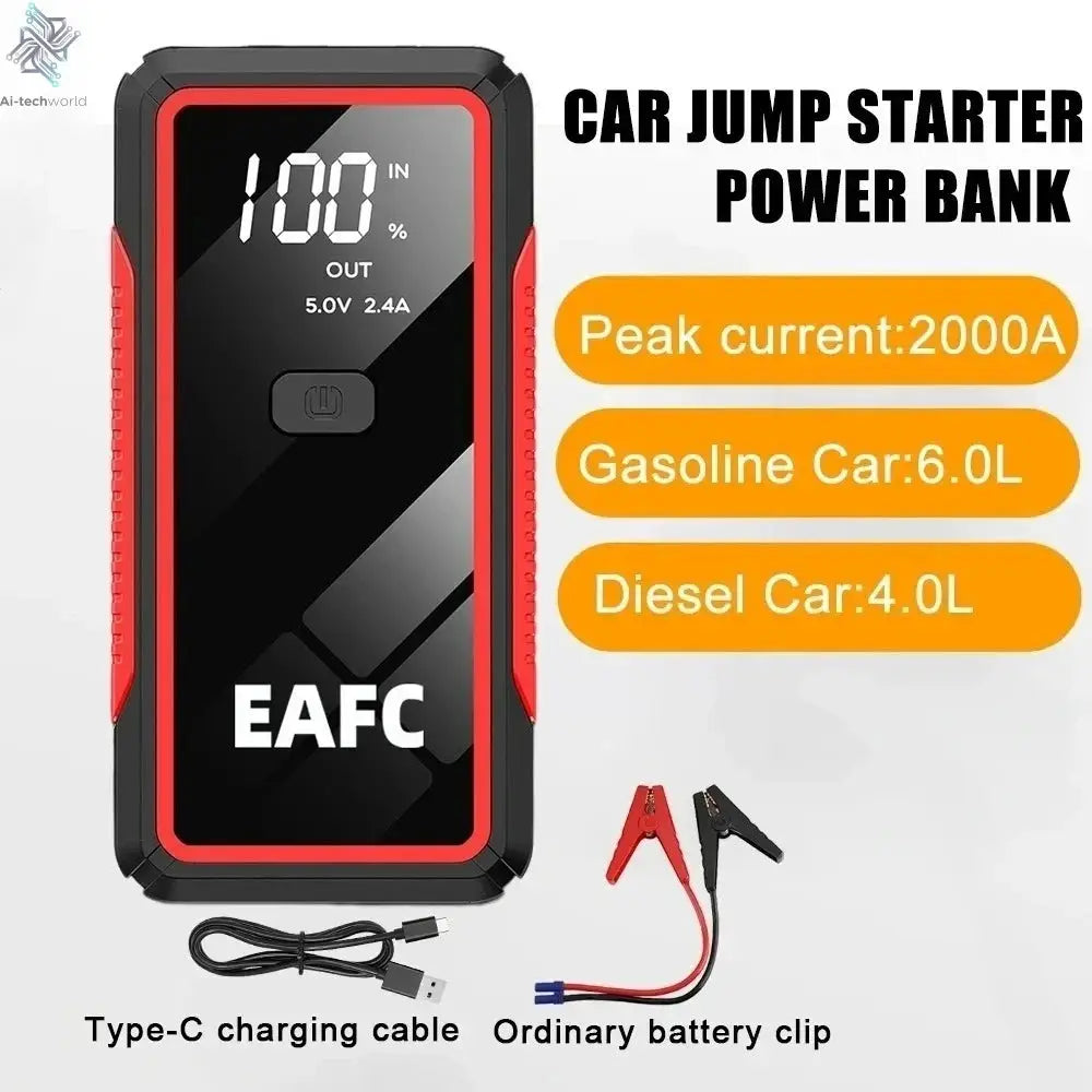 EAFC 4000/2000/1000A Car Jump Starter Power Bank 12V Portable Emergency Start-up Charger forCars Booster Battery Starting Device Ai-TechWorld 