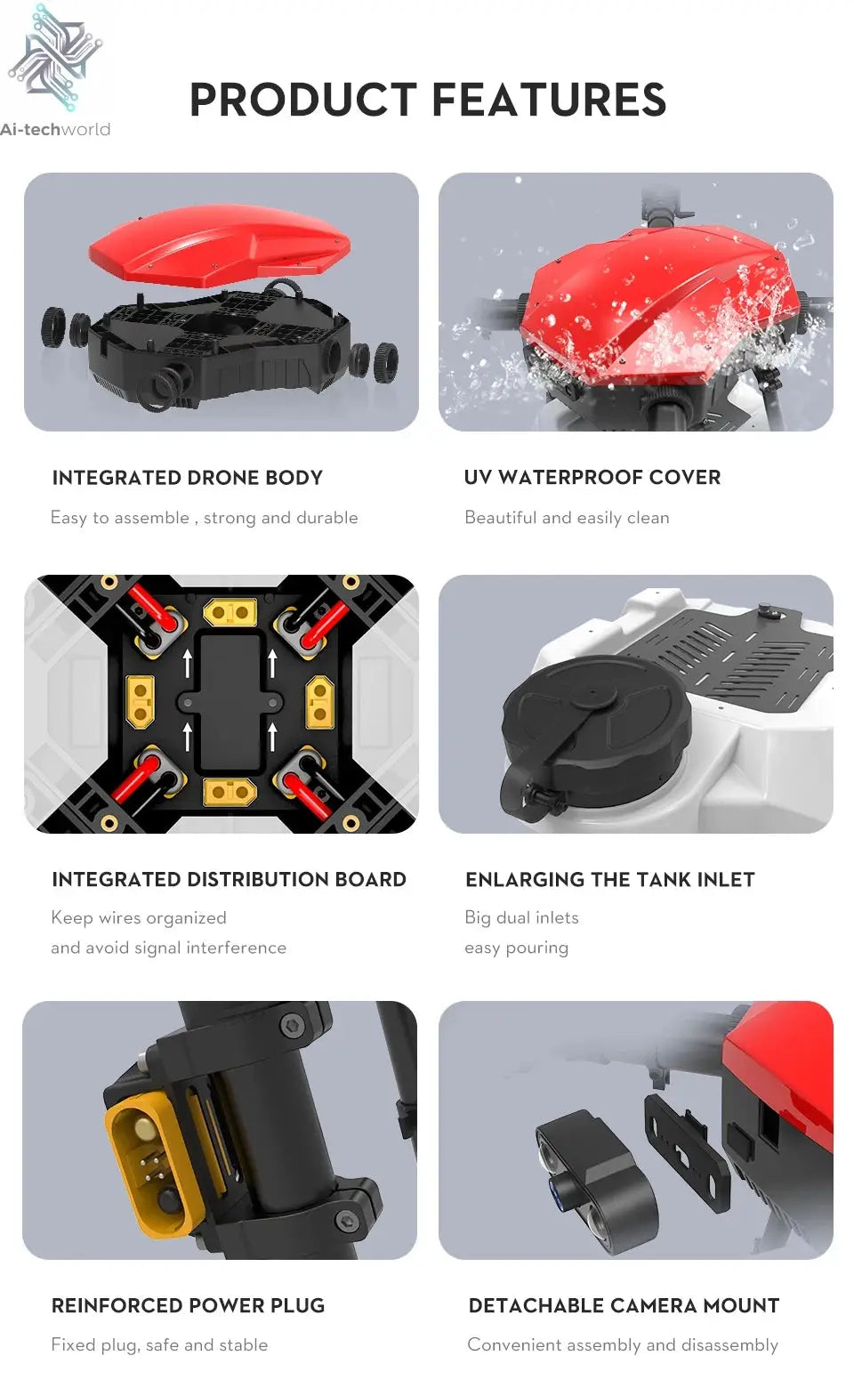 EFT E420P 20L 20kg Agricultural spray frame kit four-axis Folding Quadcopter with Hobbywing X9 plus power system Ai-TechWorld 