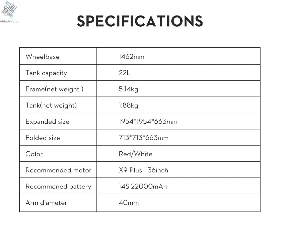 EFT E420P 20L 20kg Agricultural spray frame kit four-axis Folding Quadcopter with Hobbywing X9 plus power system Ai-TechWorld 