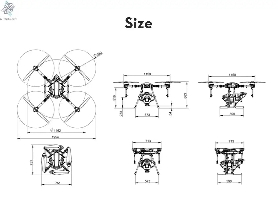 EFT E420P 20L 20kg Agricultural spray frame kit four-axis Folding Quadcopter with Hobbywing X9 plus power system Ai-TechWorld 