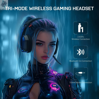 EKSA G19BT 2.4GHz Wireless Gaming Headphones Ultra-light Bluetooth 5.4 Headset Gamer with Microphone for PC/PS5/Xbox Ai-TechWorld 