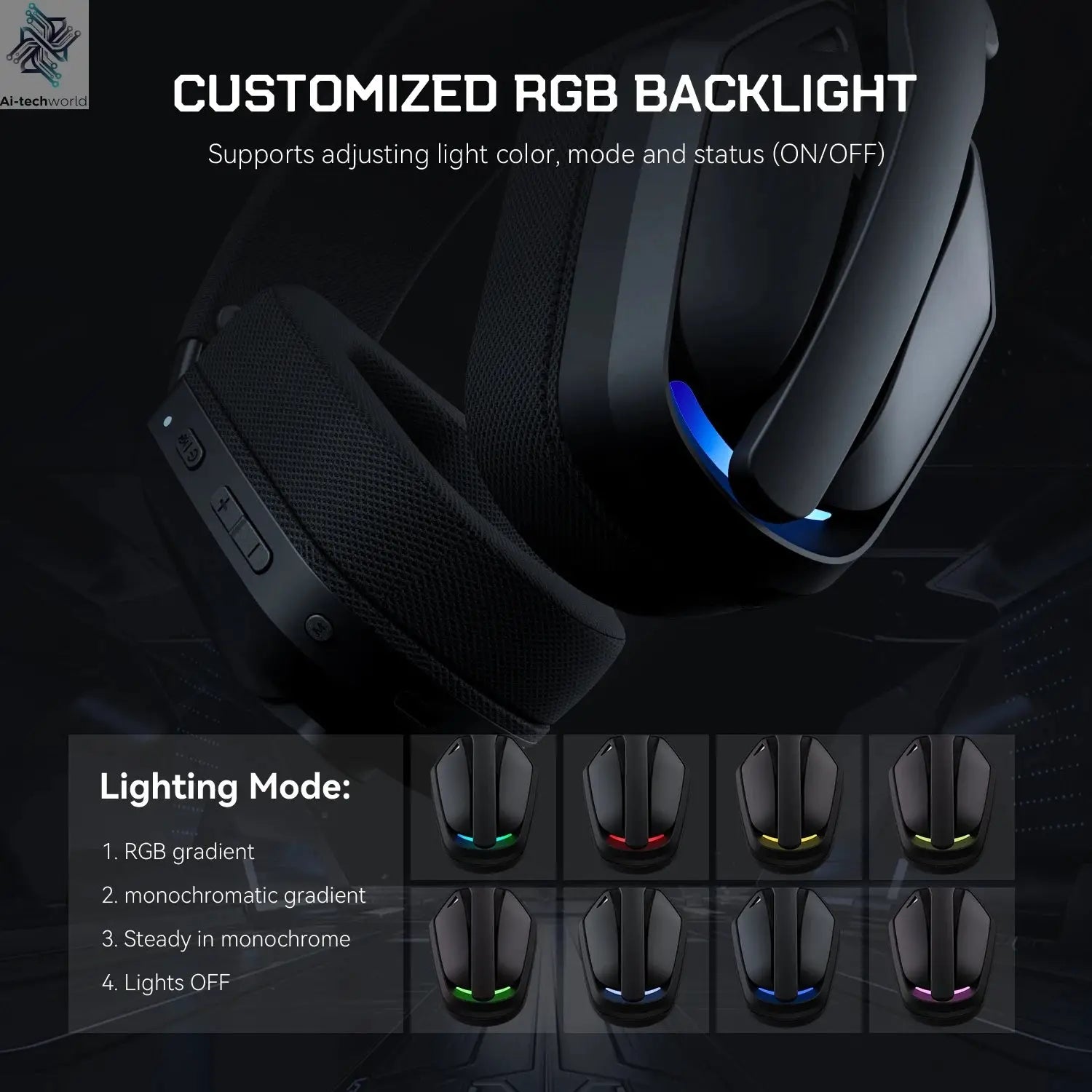 EKSA G19BT 2.4GHz Wireless Gaming Headphones Ultra-light Bluetooth 5.4 Headset Gamer with Microphone for PC/PS5/Xbox Ai-TechWorld 
