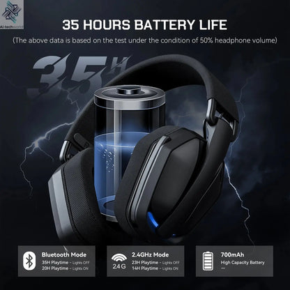 EKSA G19BT 2.4GHz Wireless Gaming Headphones Ultra-light Bluetooth 5.4 Headset Gamer with Microphone for PC/PS5/Xbox Ai-TechWorld 