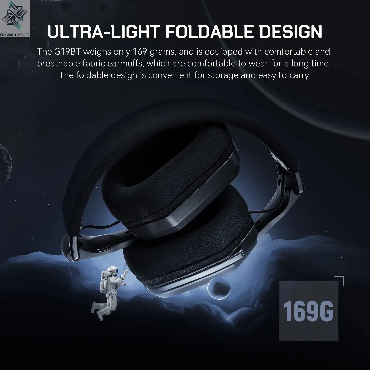 EKSA G19BT 2.4GHz Wireless Gaming Headphones Ultra-light Bluetooth 5.4 Headset Gamer with Microphone for PC/PS5/Xbox Ai-TechWorld 