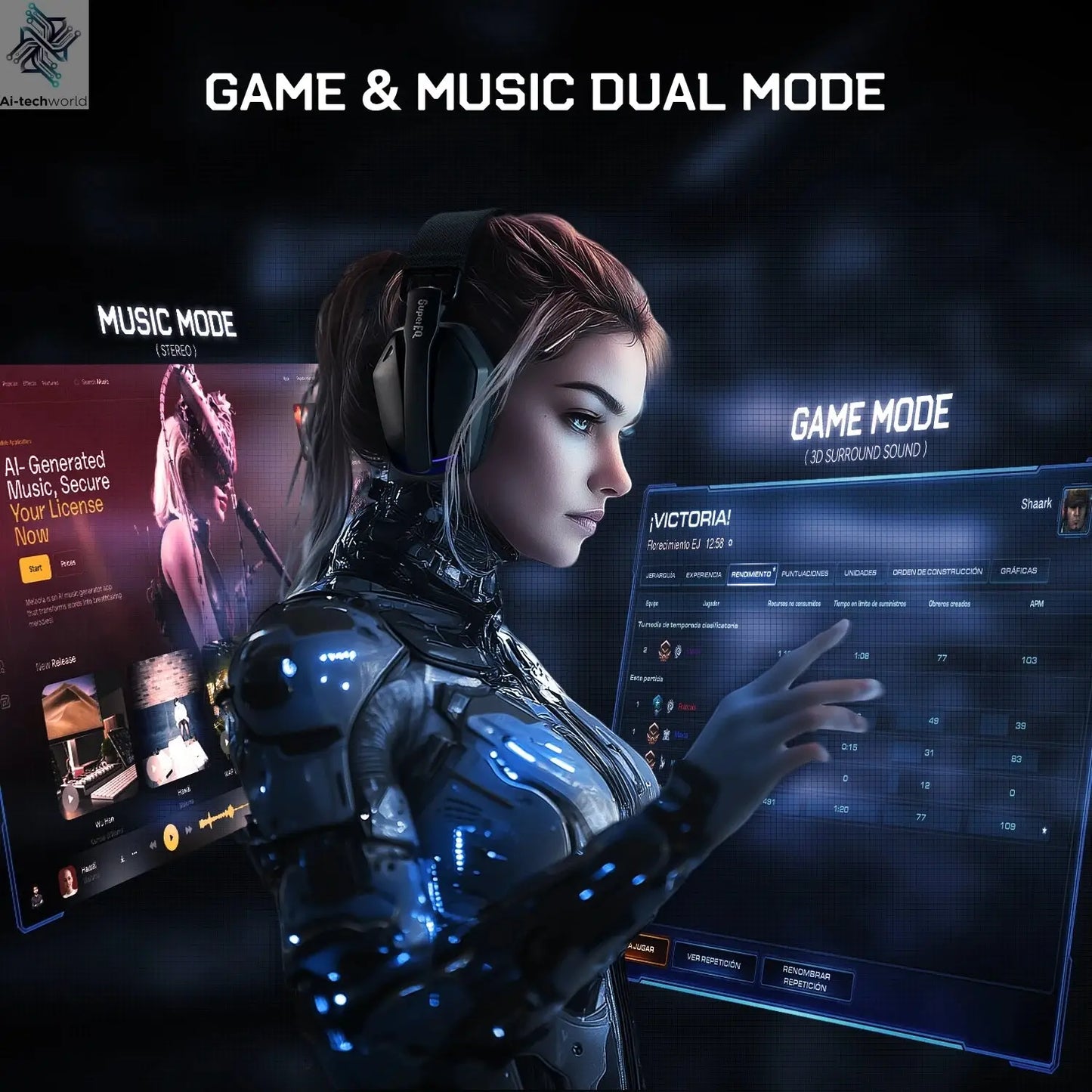 EKSA G19BT 2.4GHz Wireless Gaming Headphones Ultra-light Bluetooth 5.4 Headset Gamer with Microphone for PC/PS5/Xbox Ai-TechWorld 