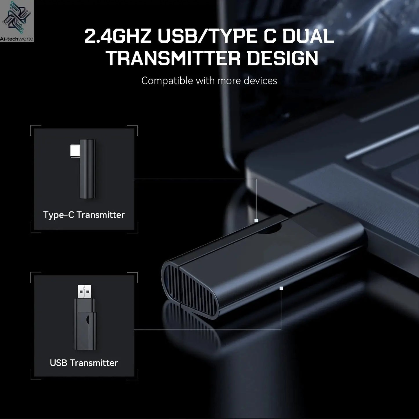 EKSA G19BT 2.4GHz Wireless Gaming Headphones Ultra-light Bluetooth 5.4 Headset Gamer with Microphone for PC/PS5/Xbox Ai-TechWorld 