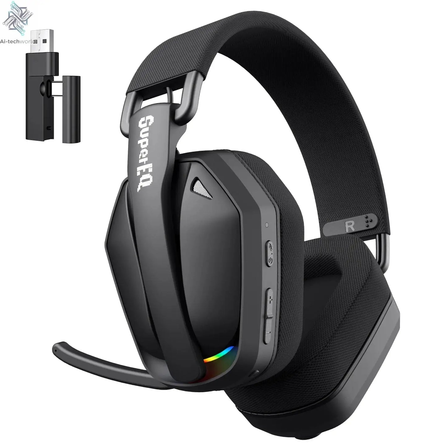 EKSA G19BT 2.4GHz Wireless Gaming Headphones Ultra-light Bluetooth 5.4 Headset Gamer with Microphone for PC/PS5/Xbox Ai-TechWorld 