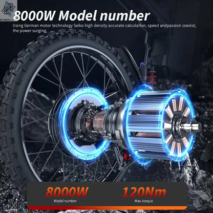 EKXBIKE GTS Electric Motorcycle for Adults 8000W Peak Electric Dirt Bike for Adults with 72V 30AH Battery Ai-TechWorld 