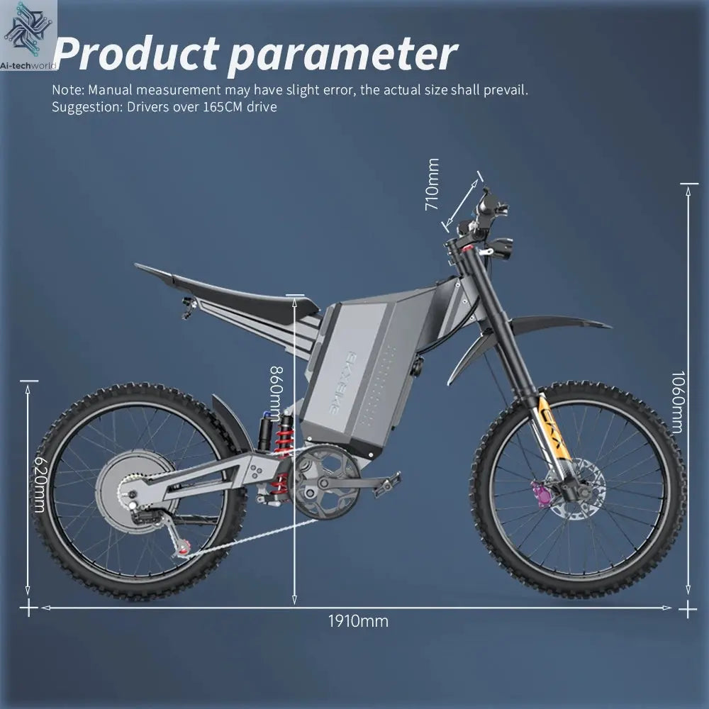 EKXBIKE GTS Electric Motorcycle for Adults 8000W Peak Electric Dirt Bike for Adults with 72V 30AH Battery Ai-TechWorld 