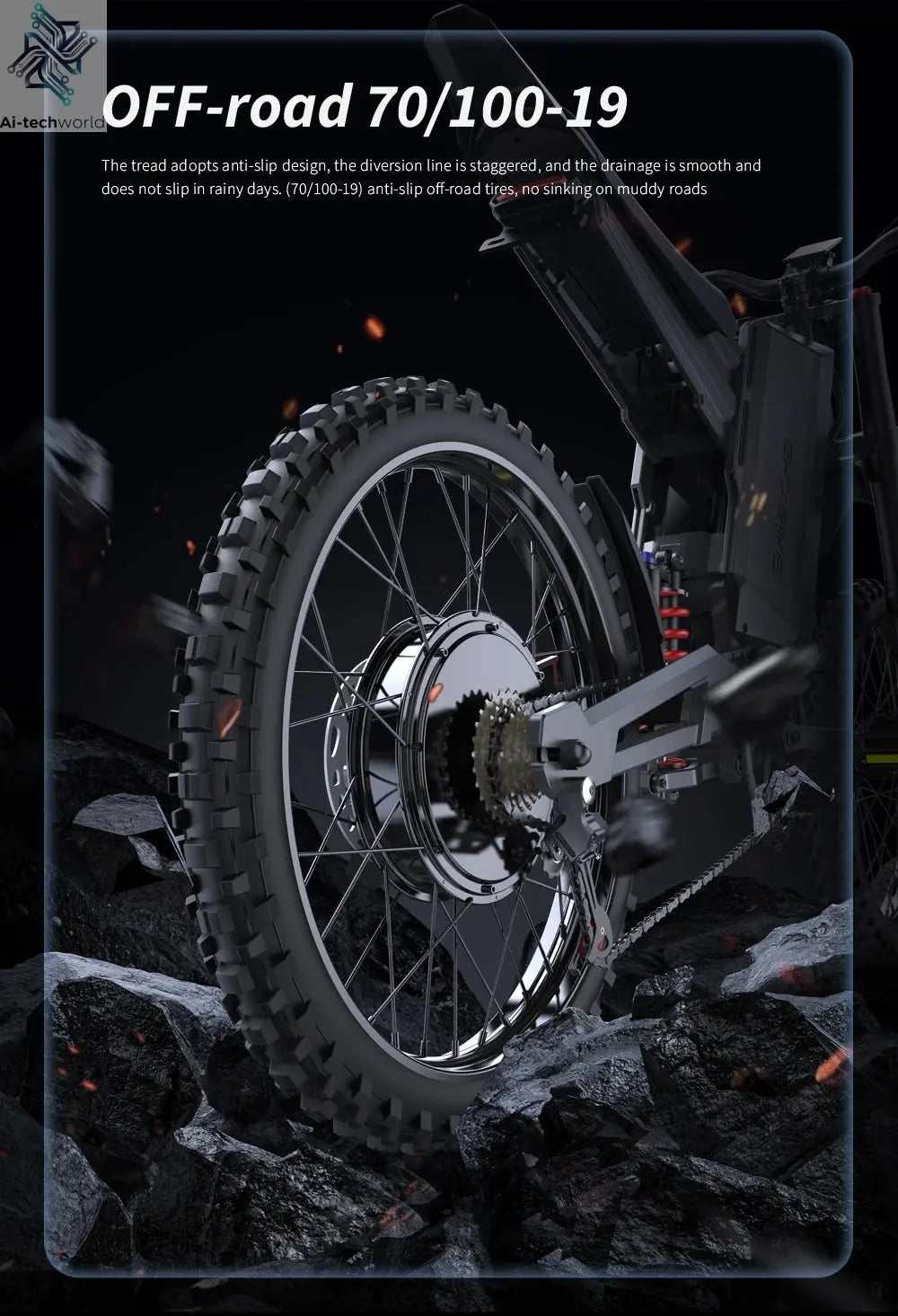 EKXBIKE GTS Electric Motorcycle for Adults 8000W Peak Electric Dirt Bike for Adults with 72V 30AH Battery Ai-TechWorld 