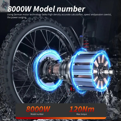 EKXBIKE GTS Electric Motorcycle for Adults 8000W Peak Electric Dirt Bike for Adults with 72V 30AH Battery - Ai-TechWorld