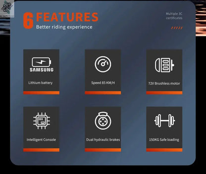 EKXBIKE GTS Electric Motorcycle for Adults 8000W Peak Electric Dirt Bike for Adults with 72V 30AH Battery - Ai-TechWorld