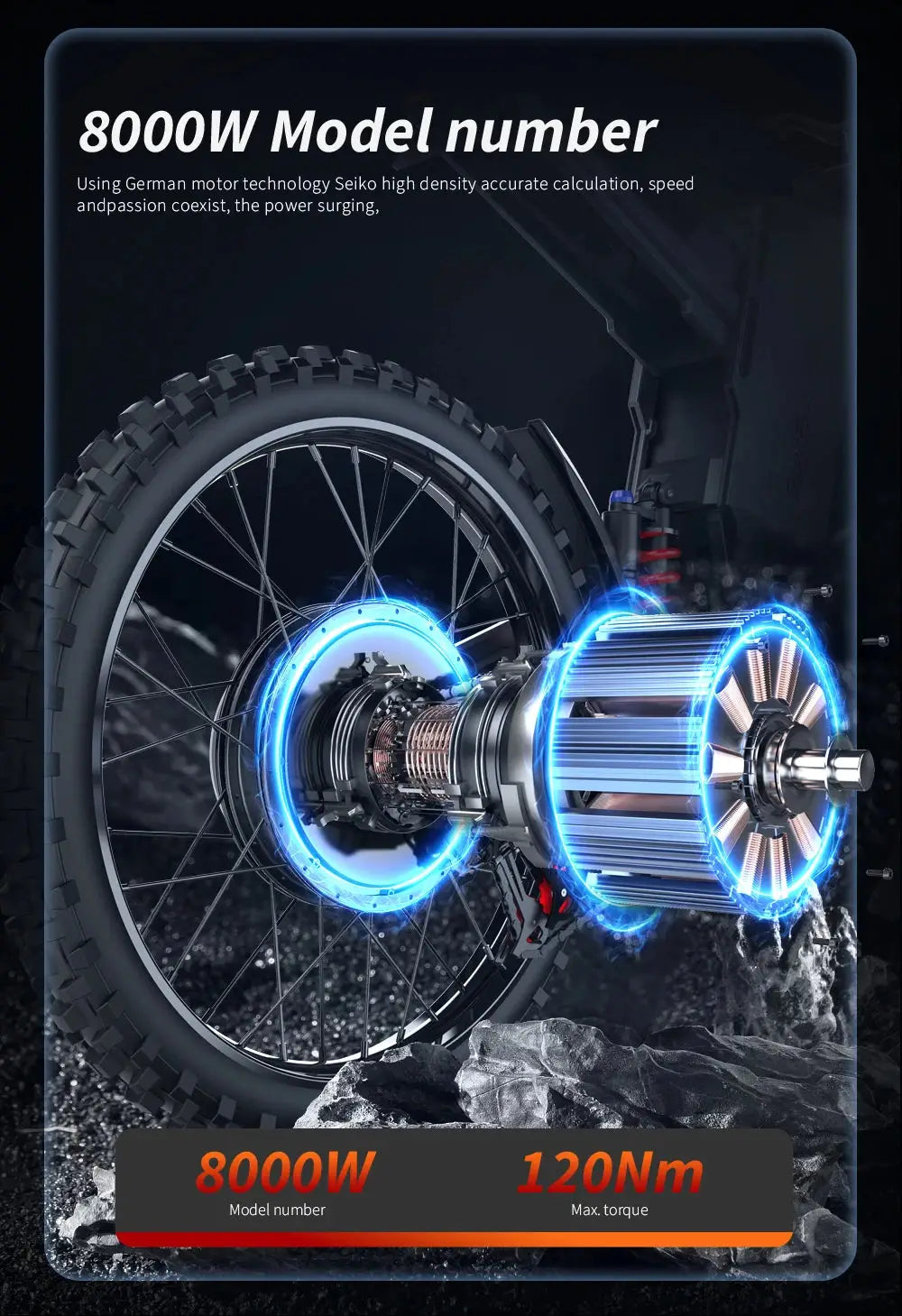 EKXBIKE GTS Electric Motorcycle for Adults 8000W Peak Electric Dirt Bike for Adults with 72V 30AH Battery - Ai-TechWorld