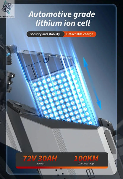 EKXBIKE GTS Electric Motorcycle for Adults 8000W Peak Electric Dirt Bike for Adults with 72V 30AH Battery - Ai-TechWorld