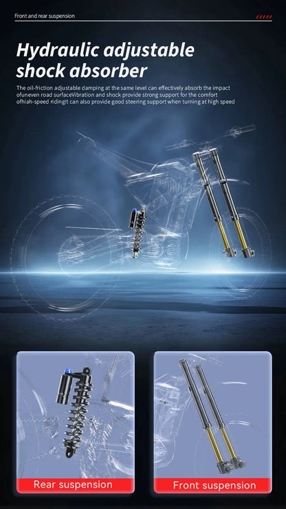 EKXBIKE M1 16800W Peak Electric Dirt Bike 72V/50Ah Electric Bike 85Miles Max Range 62Mph Max Speed Mountain Electric Motorcycle - Ai-TechWorld