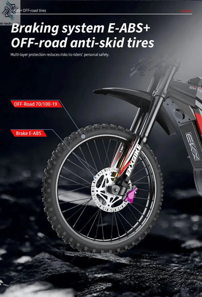EKXBIKE M1 16800W Peak Electric Dirt Bike 72V/50Ah Electric Bike 85Miles Max Range 62Mph Max Speed Mountain Electric Motorcycle - Ai-TechWorld