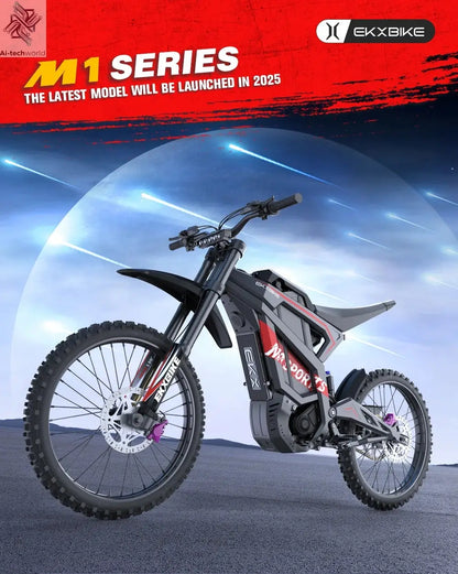 EKXBIKE M1 16800W Peak Electric Dirt Bike 72V/50Ah Electric Bike 85Miles Max Range 62Mph Max Speed Mountain Electric Motorcycle - Ai-TechWorld