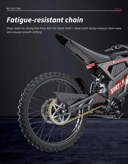 EKXBIKE M1 16800W Peak Electric Dirt Bike 72V/50Ah Electric Bike 85Miles Max Range 62Mph Max Speed Mountain Electric Motorcycle - Ai-TechWorld