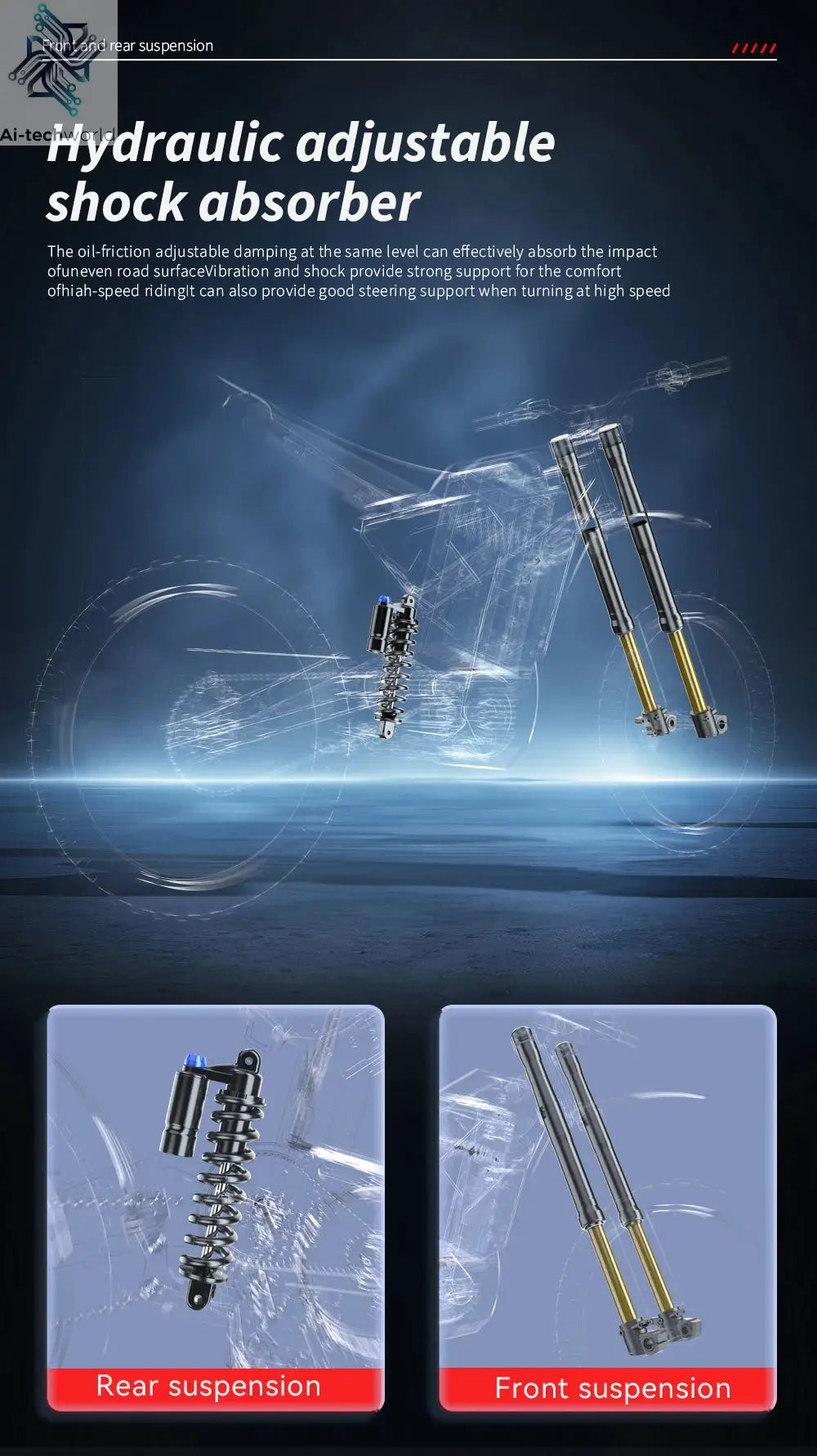 EKXBIKE M1 16800W Peak Electric Dirt Bike 72V/50Ah Electric Bike 85Miles Max Range 62Mph Max Speed Mountain Electric Motorcycle - Ai-TechWorld