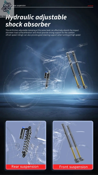 EKXBIKE M1 16800W Peak Electric Dirt Bike 72V/50Ah Electric Bike 85Miles Max Range 62Mph Max Speed Mountain Electric Motorcycle - Ai-TechWorld