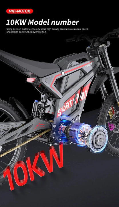 EKXBIKE M1 16800W Peak Electric Dirt Bike 72V/50Ah Electric Bike 85Miles Max Range 62Mph Max Speed Mountain Electric Motorcycle - Ai-TechWorld